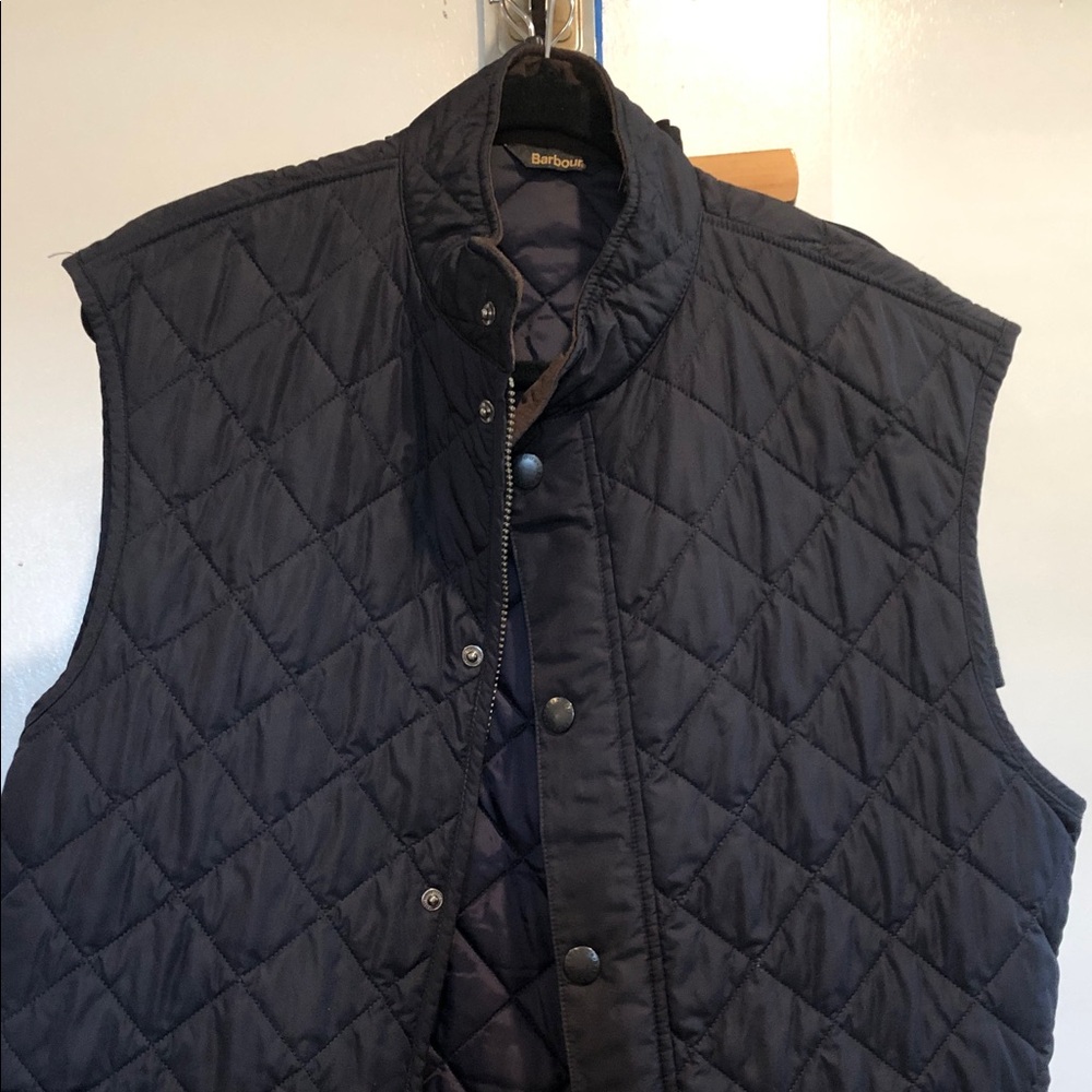 Barbour Men’s Quilted Vest Jacket - Navy Lowerdale Gilet very good condition